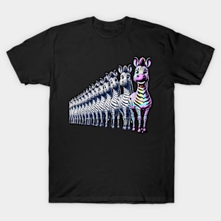 Vintage cute Zebra Charm: Retro Funny Pop Art Tee T-Shirt